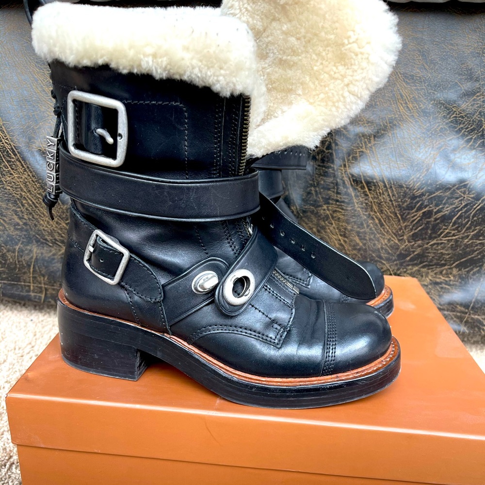 Coach Zip Moto Genuine Shearling Boots!